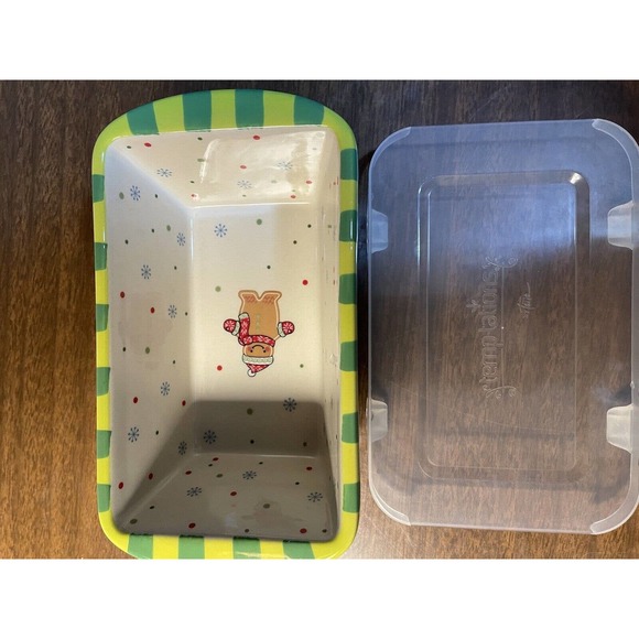 3 Temptations Christmas 12 Oz Mini Loaf Pan w/Lid/Box Bakeware - Picture 9 of 10